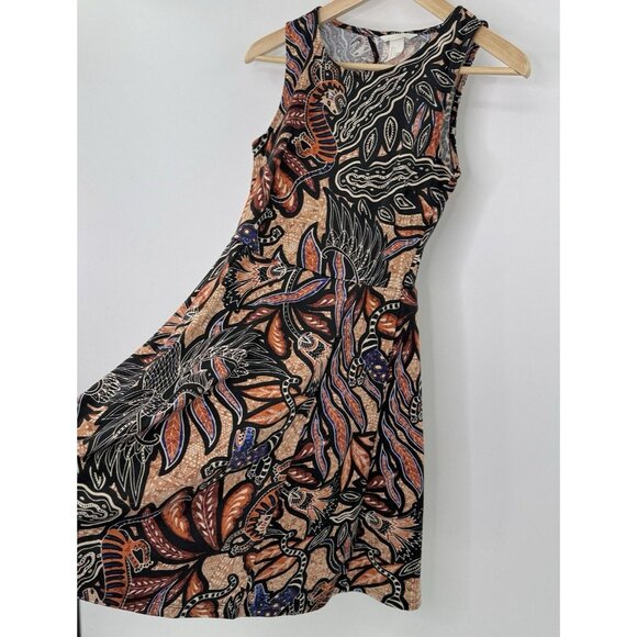 H&M Women's Fit & Flare Stretch‎ Dress Animal Floral Size Small, Boho - Picture 4 of 10